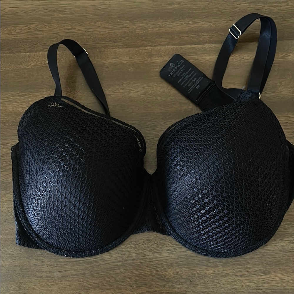 Black Mesh Underwire Bra